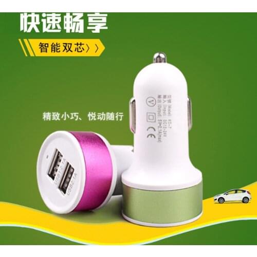 USB Car Charger Adapter Mobile Phone Charger 2 Port USB Fast Car Charging for Xiaomi for Android For iph