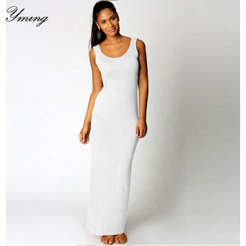 YMING Womens Elegant Vest Long Dress Fashion Dress Sleeveless Slim Dresses Party Party Club Clothing Womens Slim Dresses