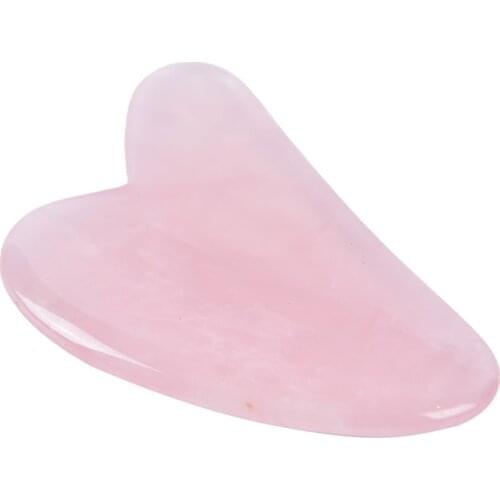 1PCS Rose Quartz Jade Natural Face Jade Guasha Board Natural Stone Scraper Tools For Face Neck Back Body Pressure Therapy