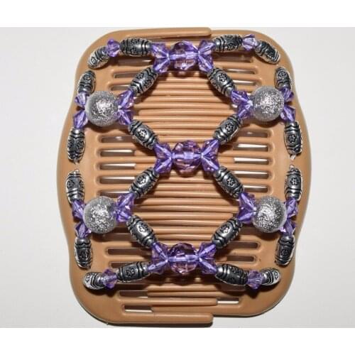 20 pcs/lot purple style pearl luxury style magic comb classical clear comb Easy to Use professional lady hair tidy up