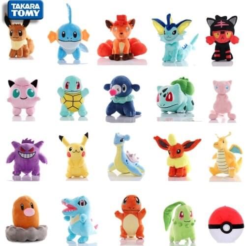 20 styles Pokemon TAKARA TOMY Ibu Pikachu Squirrel Plush Anime Doll Childrens Plush Toys Christmas Activities Birthday Gift
