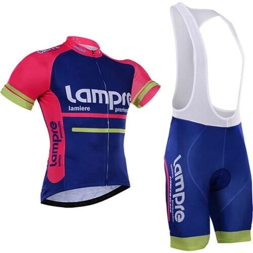 2016 pro team lampre cycling jersey set breathable summer Short sleeve bike clothing MTB Ropa Ciclismo Bicycle maillot GEL