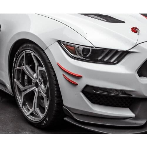 YAQUICKA For Ford Mustang 2015 2016 2017 Car Exterior Front Bumper Corner Decoration Strips Trim Styling Accessories ABS 4Pcs