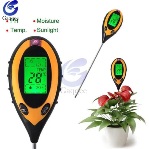 4 in 1 Soil PH Meter Tester Soil Tester PH Moisture meter Temperature Sunlight Intensity measurement Analysis Soil Acidity Test