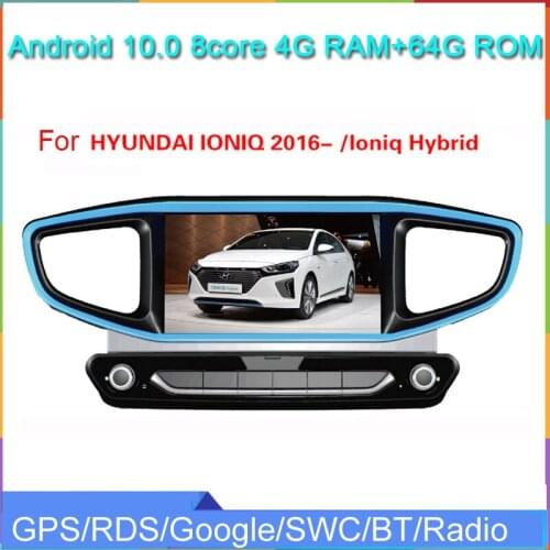 8" two din android 10.0 car dvd player for Ioniq Hybrid right driving 2016 2017 car audio player autoradio gps navi