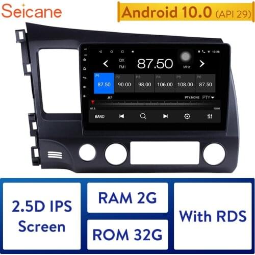 Seicane 10.1 inch Android 10.0 Car GPS Navigation 2DIN Radio For 2006 2007 2008 2009 2010 2011 Honda Civic Bluetooth AutoStereo