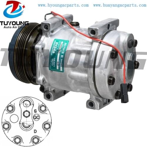 SD7H15 Car a/c Compressor fit for Agco Massey Ferguson 4789035M1 3789035M1 112MM 4pk 12V