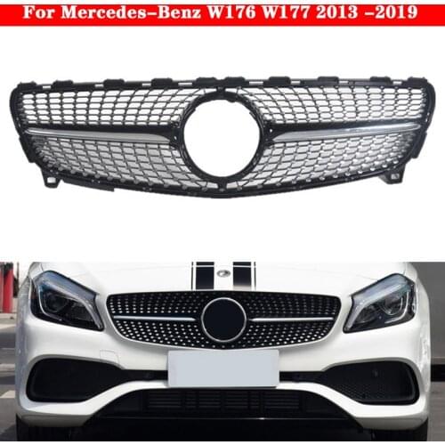 Car styling Middle grille for Mercedes-Benz A-Class W176 W177 2013 -2019 ABS plastic Diamond GT front grille A180 A200