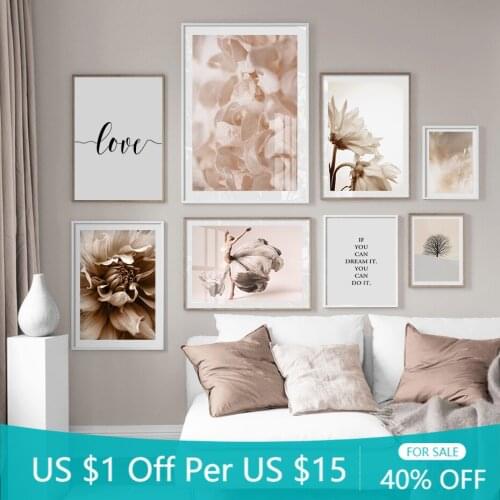 Bohemian Style Flower Petal Prints Girl Dancing Gallery Wall Art Poster Canvas Painting Pictures Interior Living Room Home Decor