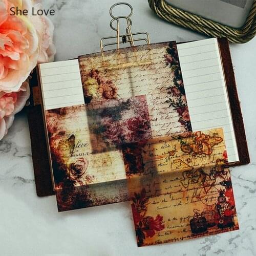 Chzimade 10Pcs/lot Vintage Pattern Vellum Paper Stickers For Scrapbooking Diy Happy Planner Journaling Project Paper Crafts