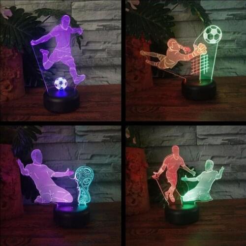 Football Series Colorful Led 3d Night lamp Colorful Creative Visual Led Lamp For Bedroom Touch Charging Gift 3d Night Lights