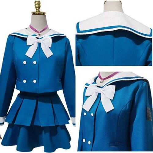 Danganronpa V3: cos Chabashira Tenko anime woman cosplay jk college uniform costume set Top + skirt + headband + socks +tie