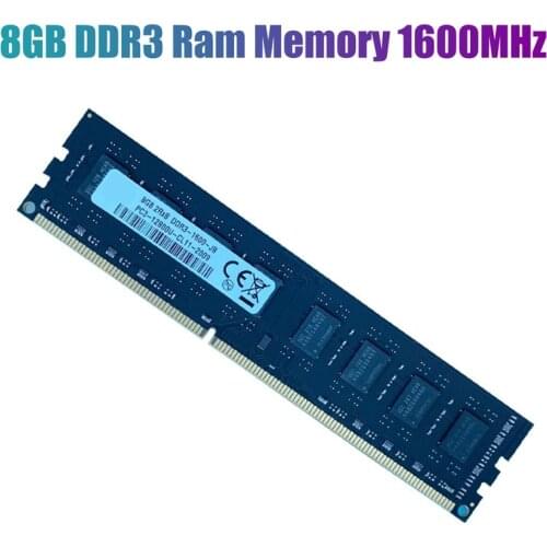 DDR3 8GB Ram Memory 1600MHz PC3-12800 DIMM 240 Pins Support Dual Channel for AMD Desktop RAM Memoria