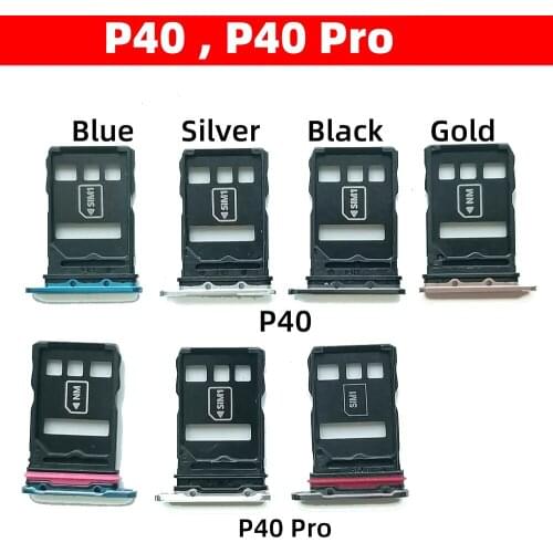 New For Huawei P40 , P40 Pro Sim Tray Sim Card Tray Holder Sim SD Card Slot Holder Replacement Parts