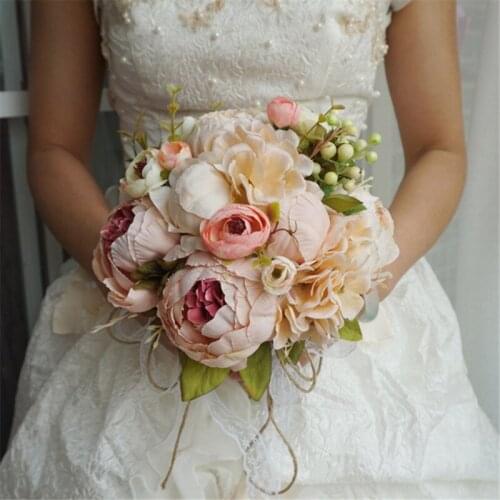 European Bride Hand Flower Bouquets For Wedding Decoration Props Ornaments Fake Flower