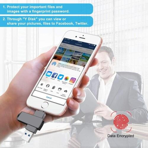 Flash Drive iPhone 256GB USB Stick 3.0 Usb Stick 3 in 1 Memory Stick External Storage Pendrive Memory Devices for iPhone/Android