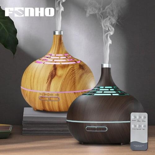 FUNHO Remote Control Aromatherapy Air Humidifier 400ML Ultrasonic Aroma Diffuser Essential Oil Cool Mist Maker 7 LED Light