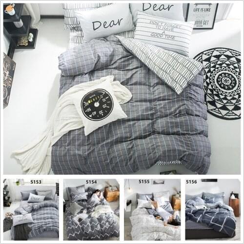 Geometric Cotton Pillow Case Duvet Cover Flat / Fitted Sheet Bedding Sets Modern Reactive Printing Grid Living Room Hotel Use