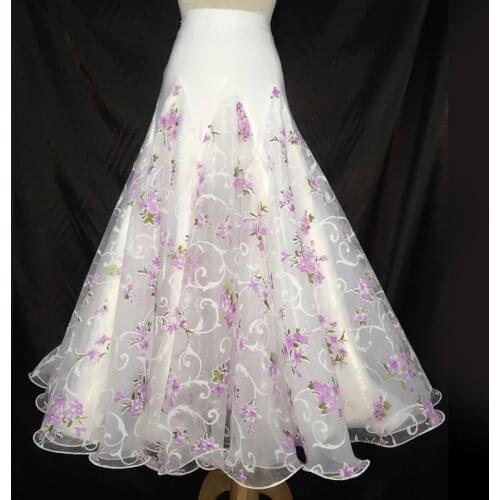 Custom-made salsa ballroom skirt long hem dansa ballroom dance skirts for women waltz standard ballroom skirts