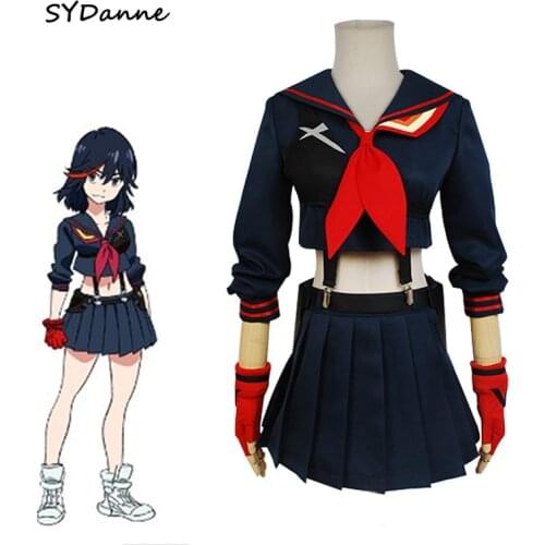 Anime KILL la KILL Matoi Ryuuko Cosplay Costume School JK Uniforms+Skirt Cosplay Matoi Ryuuko JK Uniform Costume Women Outfit