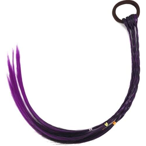 Girls Colorful Wigs Ponytail Hairs Ornament Headbands Rubber Bands Fashion Beauty Headwear Braid Kids Gift Accessories