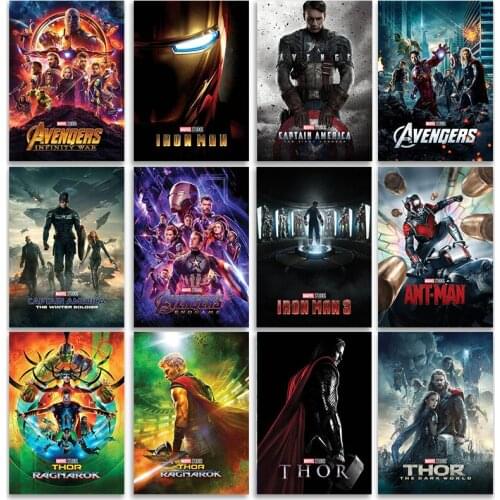 Marvel Superhero Poster Avengers Wall Art Canvas Painting and Printmaking Nordic Modern Home Living Room Decoration Painting