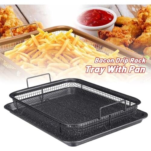 Stainless Steel Copper Baking Tray Oil Frying Baking Pan Non-stick Chips Basket Baking Dish Grill Mesh Kitchen Tools