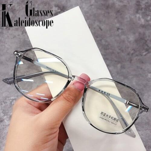 Fashion Metal Blue Light Blocking Glasses Frame Women Men Anti Bluelight Computer Spectacles Retro Optical Eyeglasses Frames