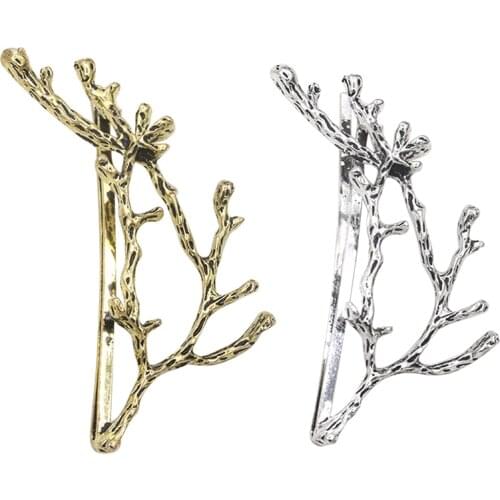 Fashion Girls Hair Clips Women Metal Branch Leaves Hairpins Dress Hair Styling Accessories