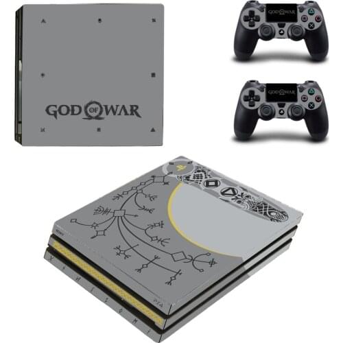 God of War 4 Decal PS4 Pro Skin Sticker for Playstation 4 Promotion Console & 2Pcs Controller Protection Film