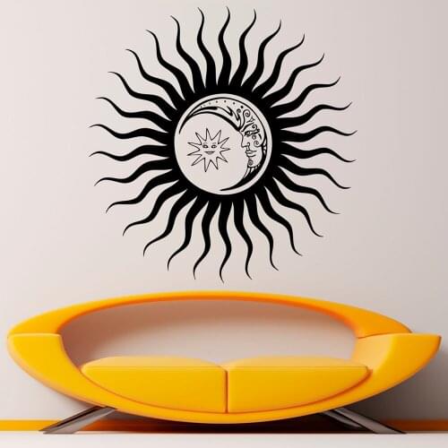 Sun Wall Decal Home Interior Ethical Stars Symbol Wall Sticker Vinyl Removable for Bedroom Living Room Wall Decor Mural X147