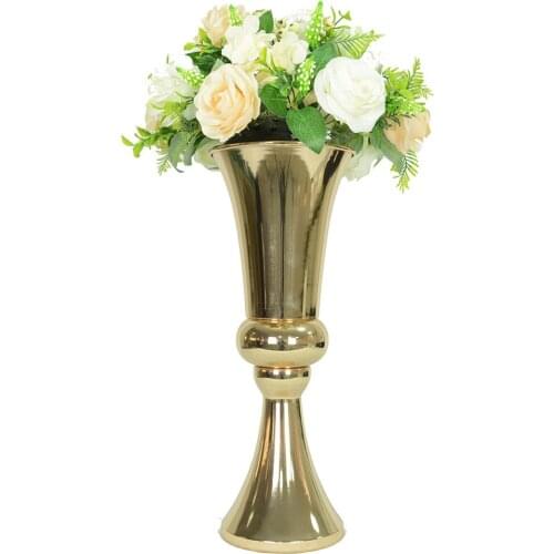 50CM Tabletop Vase Metal Wedding Flower Vase Home Table Metal Flowers Vases Wedding Decoration Gold/silvery two colors