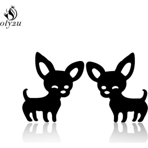 Oly2u NEW Fashion Animal Stud Earrings Women Stainless Steel Chihuahua Dog Earrings for Girls Kids Jewelry Accessories Party Gif