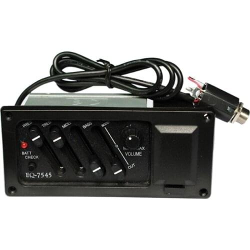 Professional 4 Band Acoustic Guitar Preamp Amplifier EQ-7545 Piezo Pickup 6.5MM Output Acoustic Guitar Acceseories