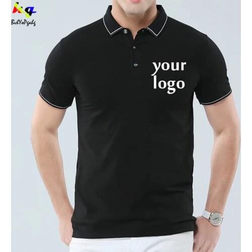 DIY/custom logo short sleeve polo shirt printing logo picture text team name mens and womens shirt