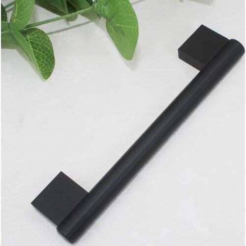 96mm dresser drawer black kitchen cabinet pull stain black cupboard furniture handle pull3.8" modern simple handle