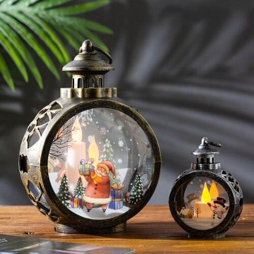Led Lamp Christmas Decorations For Home Lantern Light Candles Small Oil Lamp Xmas Tree Ornaments Santa Claus Lamp New Year Gift