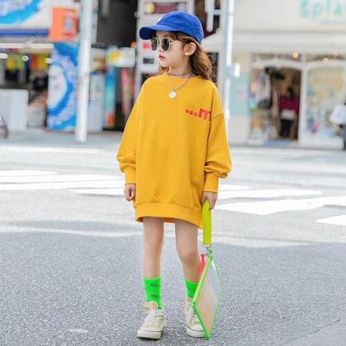 Girls' Hoodies Sweatshirts Babys Kids Outwear 2021 Long Style Spring Autumn Top Teenagers Pullover Formal Sport Cotton Children