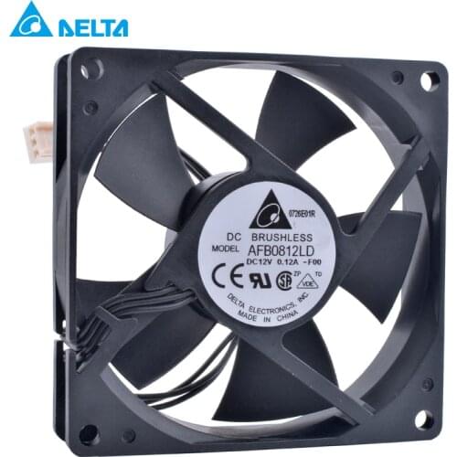 AFB0812LD F00 8cm 80mm fan 8020 80x80x20mm 12V 0.12A 3pin monitoring speed double ball bearing silent cooling fan