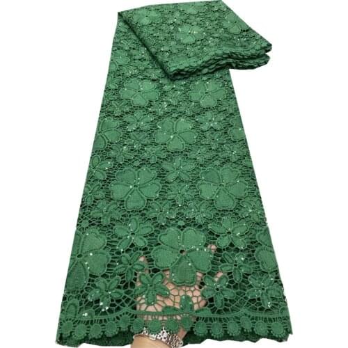 Green African Sequins Lace Fabric Embroidery Nigerian Lace Fabrics 2021 High Quality Lace French Lace Fabric For Women DP-140