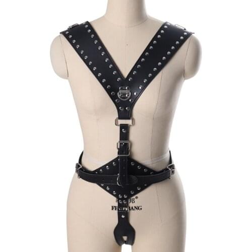 Women Leather Harness Set Punk Gothic BDSM Body Bondage Chastity Panties Chest Sculpting Erotic Lingerie Fetish Rave Sex Toy