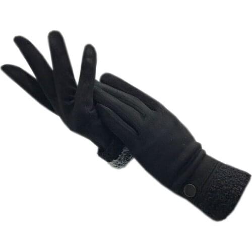 Winter ladies fashion wrist suede gloves new touch screen gloves black wine red beige dark blue brown warm and thick driving 202