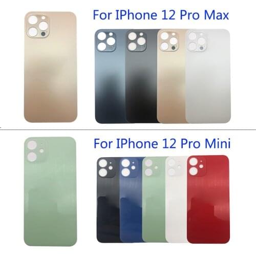 10Pcs/Lot High Quality Big Hole Back Glass Battery Cover For Iphone 12 Pro Max 12 Mini Big Hole Rear Door Housing