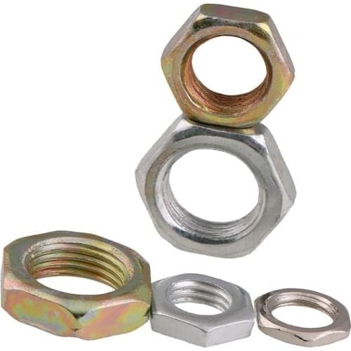 10Pcs Fine Tooth Hexagon Nuts Bright Zinc/Color Zinc Plated Carbon Steel Fine Thread Hex Nut To Fit M7 M8-M14 For Bolts Screws