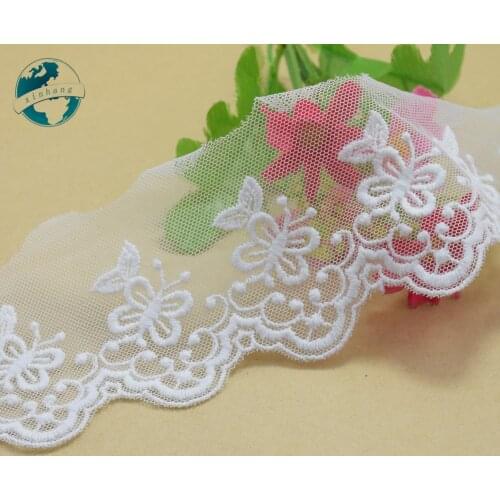 10yards white lace 6cm width cotton embroid sewing ribbon guipure lace trim or fabric warp knitting DIY Garment Accessories#2890