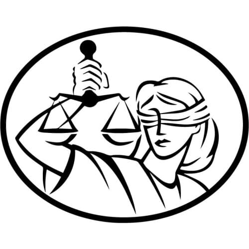 17.3CM*13.6CM Lady Justice Car Stickers Stylish Car Cover Scratch Decorative Decals Accessories