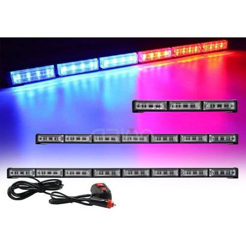 18" 26.5" 31" 35.5" Police Truck Car Flashing Light Bar Beacon LED Strobe Warning Emergency Lights Amber Red Blue Signal Lamp