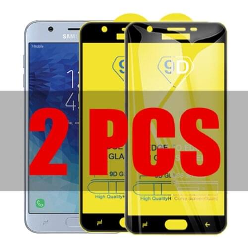2Pcs 9D Glass For Samsung J7 2018 Protective Glass on the for Samsung Galaxy J7 2018 SM-J737F M-J737V Screen Protector Film