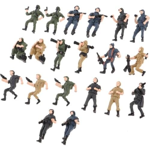 20 Pieces 1/43 Army Model Soldiers Action Model Figure People Toy