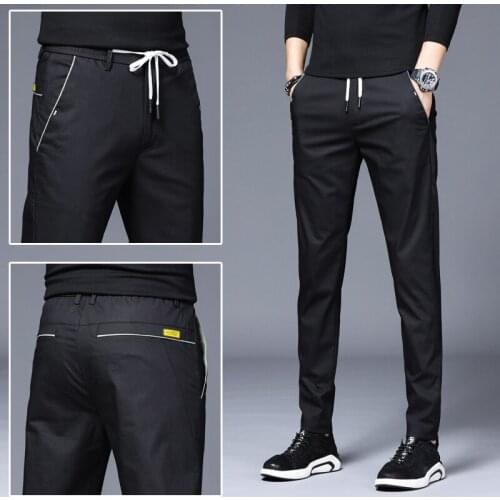 2021 Summer Men Sweatpants Warm thin Pants Loose Elastic Waist Pants Casual Pants Trousers Big Plus Size 38